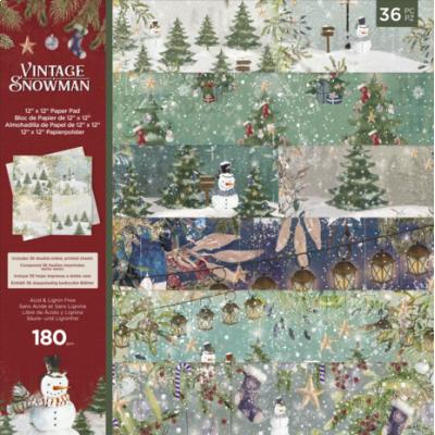 Crafter's Companion Vintage Snowman Designpapiere - Pattern Paper Pad